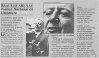 Braulio Arenas, Premio Nacional de Literatura