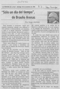 "Sólo un día del tiempo", de Braulio Arenas