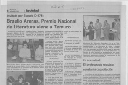 Braulio Arenas, Premio Nacional de Literatura viene a Temuco