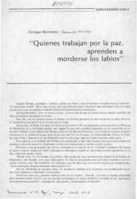 "Quienes trabajan por la paz, aprenden a morderse los labios"  [artículo].