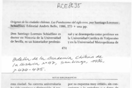 Origen de las ciudades chilenas, las fundaciones del siglo XVIII  [artículo] Alamiro de Avila Martel.