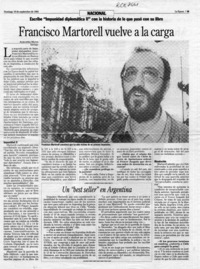 Francisco Martorell vuelve a la carga  [artículo] Alejandra Matus.