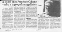 A los 83 años Francisco Coloane vuelve a la geografía magallánica  [artículo] Richard Vera.