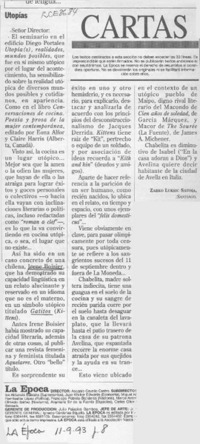 Utopías  [artículo] Zarko Luksic Savoia.