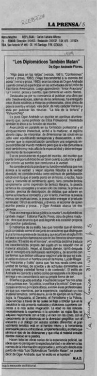 "Los diplomáticos también matan"