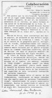 Rolando Bustos Zavala y la cultura popular  [artículo] Roberto Bescós.