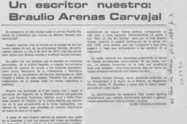 Un escritor nuestro; Braulio Arenas Carvajal