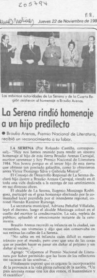 La Serena rindió homenaje a un hijo predilecto