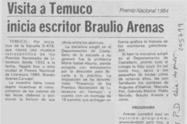 Visita a Temuco inicia escritor Braulio Arenas
