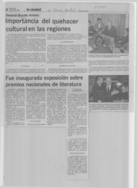 Importancia del quehacer cultural en las regiones