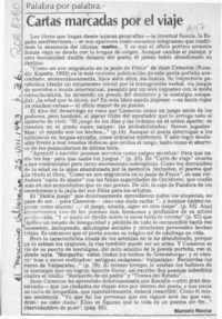 Cartas marcadas por el viaje  [artículo] Marcelo Novoa.