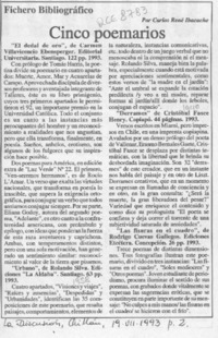 Cinco poemarios  [artículo] Carlos René Ibacache.