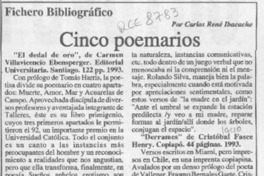 Cinco poemarios  [artículo] Carlos René Ibacache.