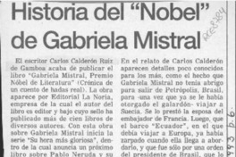 Historia del "Nobel" de Gabriela Mistral  [artículo].