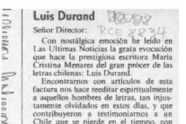 Luis Durand  [artículo] Jaime González Colville.