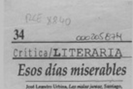 Esos días miserables  [artículo] Mariano Aguirre.