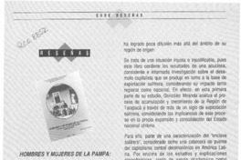 Hombres y mujeres de la pampa, Tarapacá en el ciclo del salitre  [artículo] Carlos A. de Mattos.