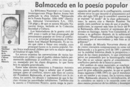 Balmaceda en la poesía popular  [artículo] Sergio Martínez Baeza.