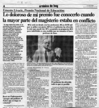 Lo doloroso de mi premio fue conocerlo cuando la mayor parte del magisterio estaba en conflicto  [artículo]