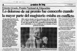 Lo doloroso de mi premio fue conocerlo cuando la mayor parte del magisterio estaba en conflicto  [artículo]