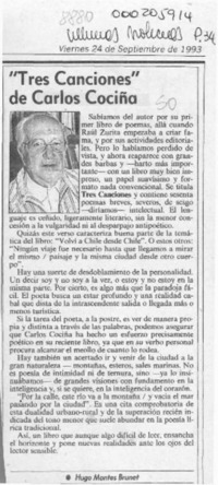 "Tres canciones" de Carlos Cociña