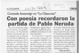 Con poesía recordaron la partida de Pablo Neruda