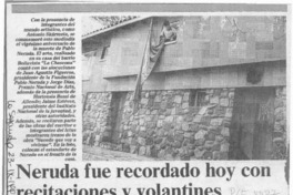 Neruda fue recordado hoy con recitaciones y volantines  [artículo].