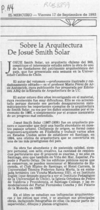 Sobre la arquitectura de Josué Smith Solar  [artículo].