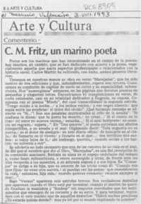 C. M. Fritz, un marino poeta  [artículo] Adolfo Simpson T.