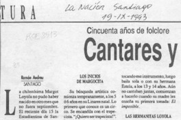 Cantares y contares de Margot Loyola  [artículo] Ramón Andreu.