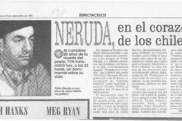 Neruda, en el corazón de los chilenos  [artículo] Patricia Guerra T.