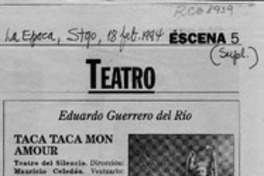 Teatro  [artículo] Eduardo Guerrero del Río.
