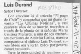 Luis Durand  [artículo] Oscar E. Sotomayor.