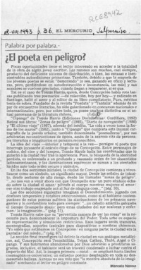 El poeta en peligro?  [artículo] Marcelo Novoa.