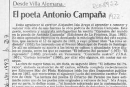 El poeta Antonio Campaña  [artículo] Pedro Mardones Barrientos.
