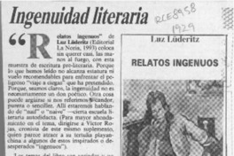 Ingenuidad literaria  [artículo] Marcelo Novoa.