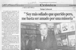 "Soy más odiado que querido, pero me basta ser amado por una minoría"  [artículo] Fabiola García.