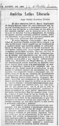 América Latina literaria  [artículo] Juan Carlos González Colville.
