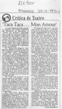 "Taca taca -- mon amour"  [artículo] Carola Oyarzún L.