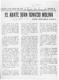 El abate Juan Ignacio Molina  [artículo] José Vargas Badilla.