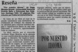 Reseña  [artículo] E. U.