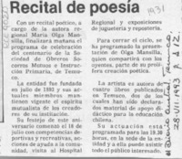 Recital de poesía  [artículo].