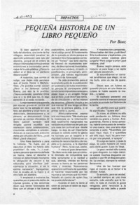 Pequeña historia de un libro pequeño  [artículo] Booz.