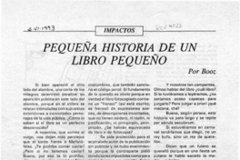 Pequeña historia de un libro pequeño  [artículo] Booz.