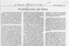 Prohibición de libro  [artículo].
