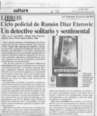 Ciclo policial de Ramón Díaz Eterovic, un detective solitario y sentimental  [artículo] Eduardo Guerrero del Río.