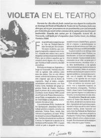 Violeta en el teatro  [artículo] Lidia Baltra.