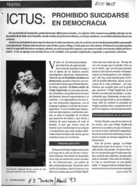 Ictus, "Prohibido suicidarse en democracia"  [artículo] Luis Alberto Mansilla.