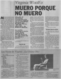 Virginia Woolf o muero porque no muero