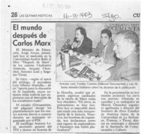 El Mundo después de Carlos Marx  [artículo].